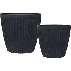 Supergreens Shadow Form Γλάστρα Στρογγυλή Μαύρη 43x39.5cm