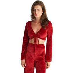 Sugarfree Γυναικείο Χειμερινό Crop Top Βελούδινο Μπορντό 25832173-632