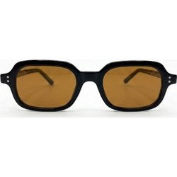 Enzo SZ8807 C2 Ανδρικά Γυαλιά Ηλίου Τετράγωνα Κοκάλινα Μαύρα με Καφέ Φακό