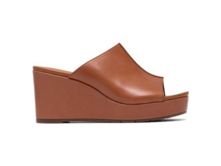 Clarks Καλοκαιρινές Γυναικείες Πλατφόρμες Χαμηλές Δερμάτινες Καφέ 26186106