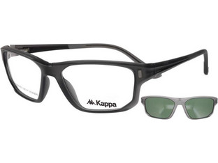 Kappa 90042C 224 Ανδρικός Σκελετός Γυαλιών Οράσεως με Clip-On Κοκάλινος Μαύρος