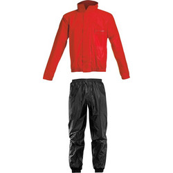Acerbis Rain Suit Logo Ανδρικό Αδιάβροχο Σετ Μπουφάν & Παντελόνι Μαύρο Κόκκινο