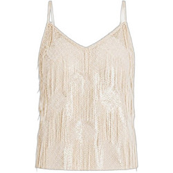 Lynne Γυναικείο Καλοκαιρινό Top με Παγιέτες Nude 0056-0510002-09