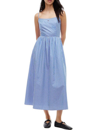 Tommy Jeans Midi Καλοκαιρινό Καθημερινό Φόρεμα Γαλάζιο DW0DW23061-0A5
