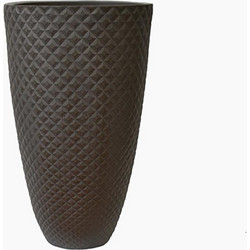 Plastona Diamond Γλάστρα Στρογγυλή Fiberclay Καφέ 40x66cm 00.03.34519