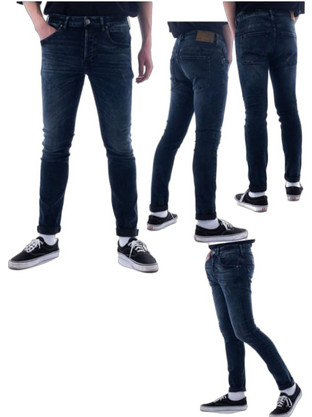 Scinn Ferrez BBC Ανδρικό Τζιν Παντελόνι Ελαστικό Slim Εφαρμογή Navy Μπλε
