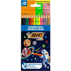 BIC Kids Cosmo Metallic & Neon Ξυλομπογιές Σετ 12τμχ