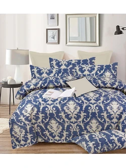 Cosmin Σεντόνι King Size Βαμβακερό με Λάστιχο 180x200+30 Lahour Blue ...