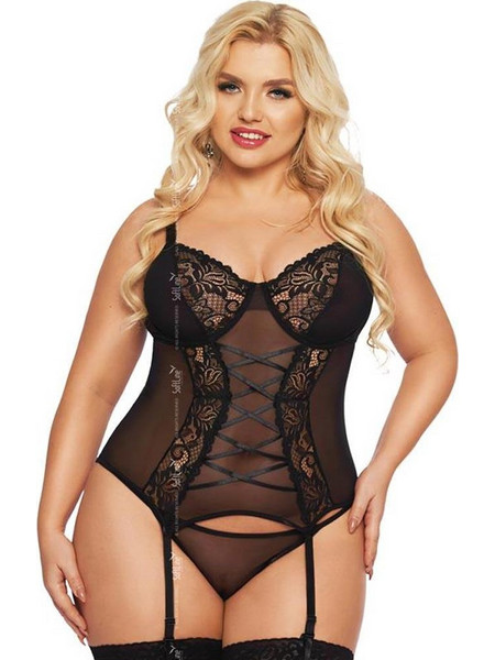 Softline Brenda Sexy Κορσές με Δαντέλα & Ζαρτιέρες Μαύρος SFL1894