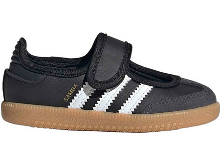 Adidas Παιδικές Μπαλαρίνες Δερματίνη Ανατομικές με Σκρατς Μαύρες LA3702