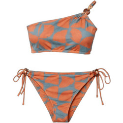 Lida Bikini Set με Έναν Ώμο Πορτοκαλί Πετρόλ 9-29509-2943