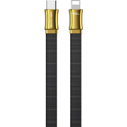 Wekome WDC-147 Braided Flat USB-C to Lightning Cable 20W 1m Black Gold