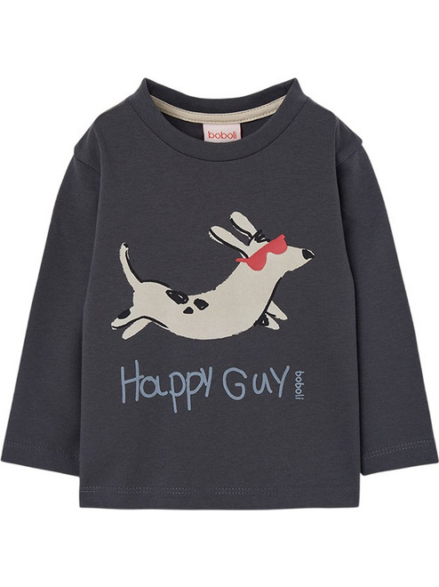 Boboli Παιδικό T-Shirt Μακρυμάνικο Ανθρακί 694098-8116