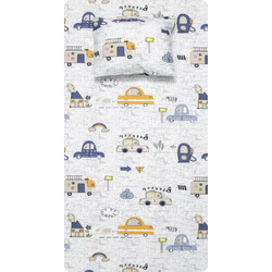Borea Σετ Παιδικά Σεντόνια Μονά Βαμβακερά 160x240 Roady White 2τμχ