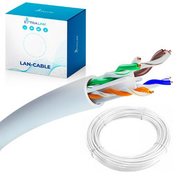 Extralink U/UTP Cat.6 Καλώδιο Δικτύου Ethernet 50m White EX.32358