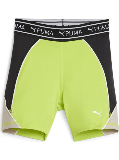Puma Train Strong Γυναικείο Κολάν Σορτς Ψηλόμεσο Μαύρο Lime 525042-39