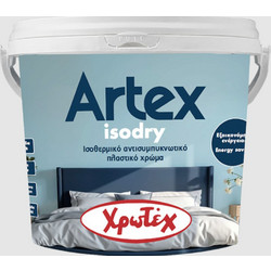 Χρωτέχ Artex Isodry Οικολογικό Μονωτικό Πλαστικό Χρώμα Εσωτερικού Χώρου Λευκό 9lt