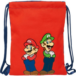 Safta Super Mario Mamma Mia Παιδική Τσάντα Πλάτης Γυμναστηρίου Κόκκινη 612608855