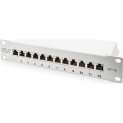 Digitus DN-91612S-EA-G Ethernet Patch Panel Rack 1U 10" 12 Θυρών Cat.6a