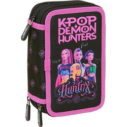 Safta K-Pop Demon Hunters Κασετίνα Γεμάτη με 3 Θήκες Μαύρη 654611