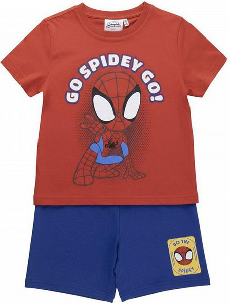 Cerda Spidey Παιδική Πιτζάμα Συνθετική Καλοκαιρινή Κόκκινη Navy Μπλε 2900003123