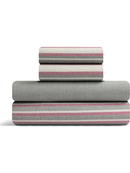 Lino Home Σετ Σεντόνια King Size Βαμβακερά 260x270 Madison Dusty Pink
