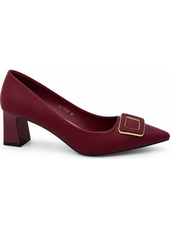 Elenross Γόβες Suede με Χοντρό Χαμηλό Τακούνι Μπορντό GS10340W