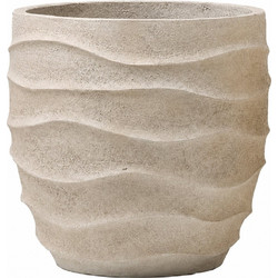 Artekko Raw Γλάστρα Στρογγυλή Τσιμεντένια Μπεζ 40.5x38cm 8-0303
