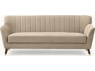 Ravenna Noelle Τριθέσιος Καναπές Βελούδινος Μπεζ 198x80x82cm SAND198