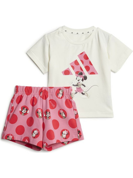 Adidas Disney Minnie Mouse Βρεφικό Σετ για Κορίτσι Καλοκαιρινό Μπεζ Φούξια JF3626