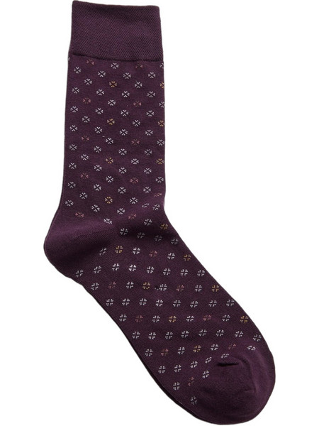 Funky Buddha Ανδρικές Κάλτσες Ψηλές με Σχέδια Καφέ FBM014-386-10