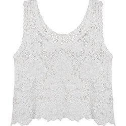 Celestino Γυναικείο Καλοκαιρινό Crop Top Πλεκτό Λευκό SQ7934.4075