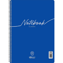 Salko Notebook Σπιράλ Τετράδιο Ριγέ A4 120 Φύλλων 4 Θεμάτων Μπλε 5839