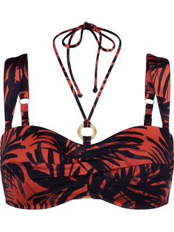 Triumph Summer Palm Bikini Top Κόκκινο Μαύρο 10226606-M004