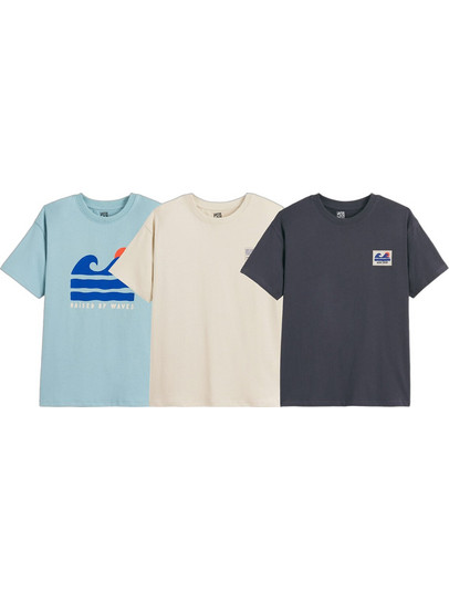 La Redoute Σετ Παιδικά T-Shirt Κοντομάνικα Μπεζ Γαλάζιο Ανθρακί 351265870