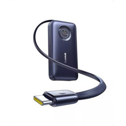 Baseus EnerCore CR11 Power Bank 10000mAh 45W με Ενσωματωμένο Καλώδιο USB-C Power Delivery Black