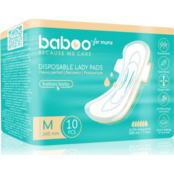 Baboo Medium Σερβιέτες Λοχείας με Φτερά για Αυξημένη Ροή 6 Σταγόνες 10τμχ