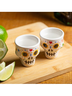 Kikkerland Σετ Σφηνοπότηρα Sugar Skull 2τμχ GL22