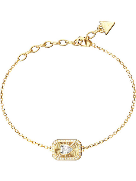 Guess Crystal Love Γυναικείο Βραχιόλι Αλυσίδα με Καρδιά από Ατσάλι Xρυσό UBB06355JWYG