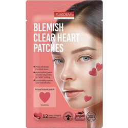 Purederm Blemish Clear Heart Επιθέματα Προσώπου για Σπυράκια 12τμχ