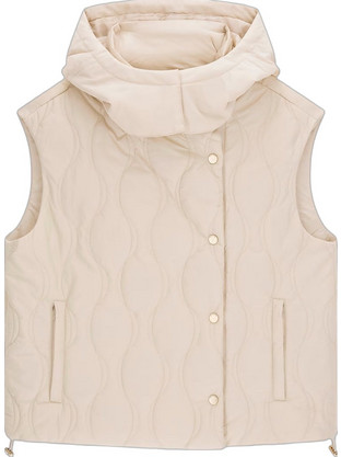 Guess Αμάνικο Γυναικείο Μπουφάν Puffer Κοντό Μπεζ W6YL13W2883-G1M5