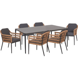 HomeMarkt Sintered Σετ Τραπεζαρία Κήπου Αλουμίνιο 9τμχ Ανθρακί HM10863.01