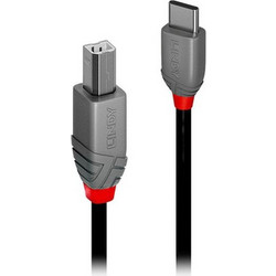 Lindy 36940 Καλώδιο USB-B Male 2.0 to USB-C Male 0.5m Black