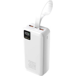 Wozinsky W8-W Power Bank 30000mAh 30W με 2 Θύρες USB-A & Θύρα USB-C White