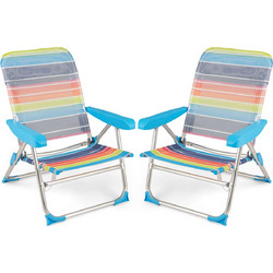 Costway Καρέκλα Παραλίας Πολύχρωμη NP12551CS 2τμχ