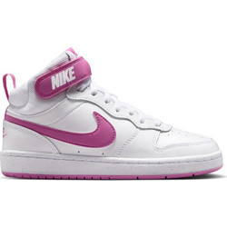 Nike Court Borough Mid 2 Παιδικά Sneakers Μποτάκια Λευκά Φούξια CD7782-135
