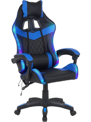 Shally Dogan Καρέκλα Gaming με RGB Μαύρη Μπλε 02842669