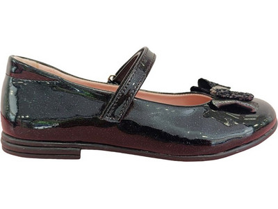 Aby Shoes Παιδικές Μπαλαρίνες Λουστρίνι με Σκρατς Μαύρες 608-012