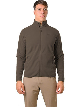 Apu Ανδρική Ζακέτα Fleece με Φερμουάρ Καφέ 80565