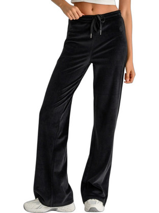 BodyTalk Velour Plush Jazz Γυναικείο Παντελόνι Φόρμας Βελουτέ Μαύρο